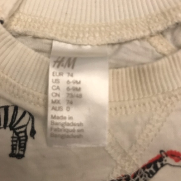 H&M Baby Boy Zoo Animal Long-Sleeve Top - Picture 2 of 3